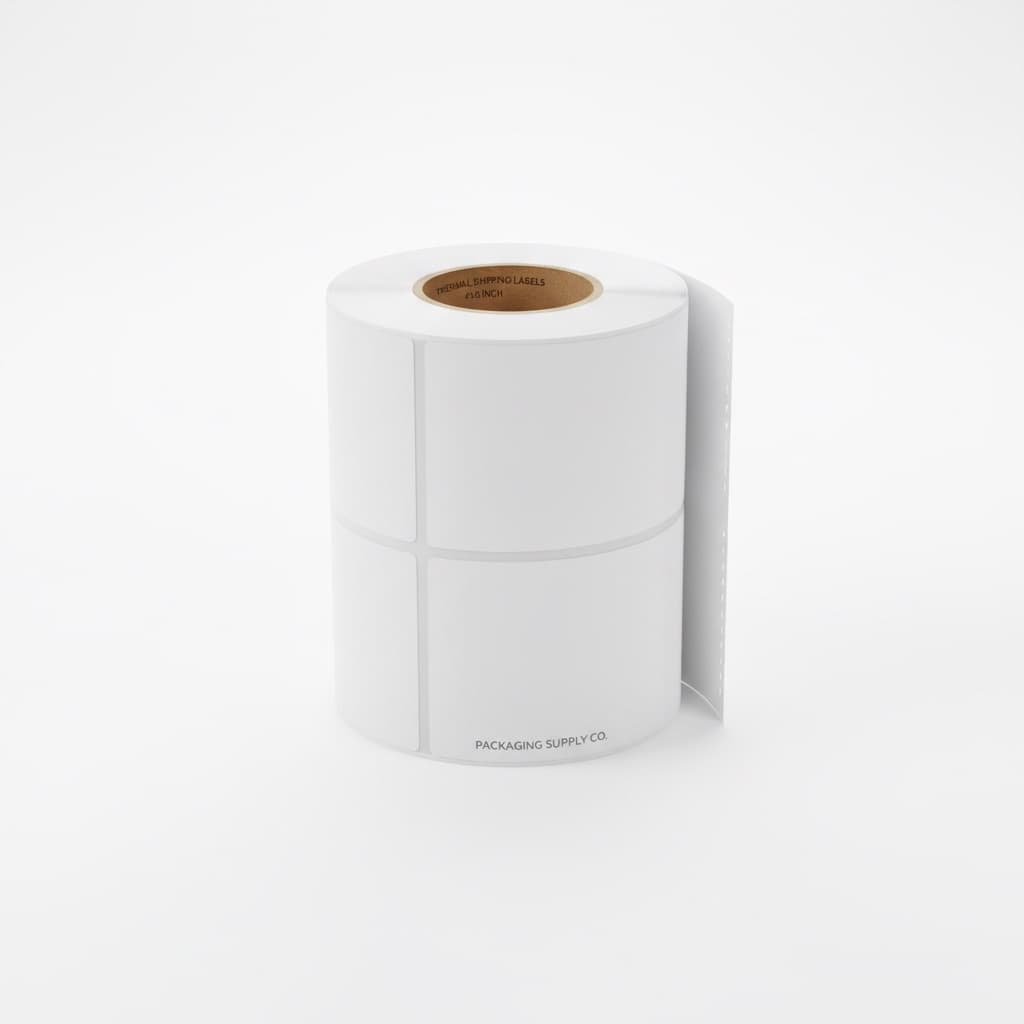 A roll of blank thermal labels