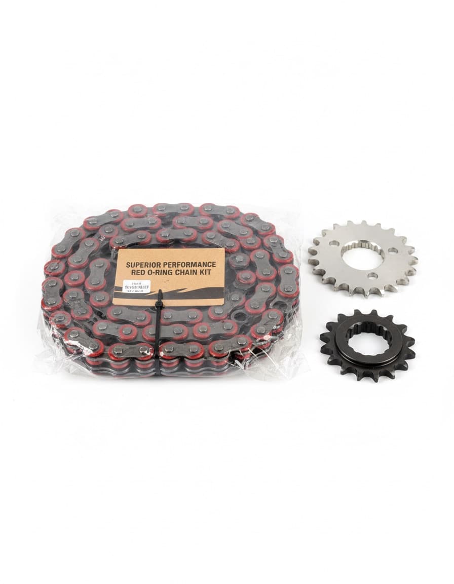 A drive chain with front and rear sprockets