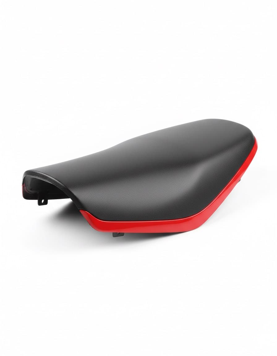 A black and red rear seat cowl